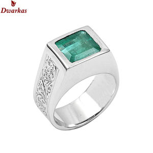 เครื่องประดับแฟชั่นคุณภาพเยี่ยม แหวนเงินแท้ 925 ประดับพลอยมรกต สำหรับผู้หญิง งานแต่งงาน งานเลี้ยง ของขวัญ - Product Image 1