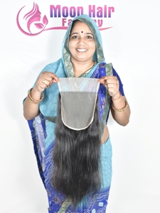 Cabello humano indio en bruto de calidad original y barato, cierre recto sin procesar, cutícula virgen alineada a precios de proveedores al por mayor - Product Image 4