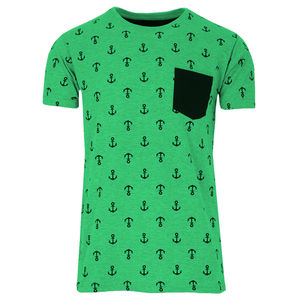 Camiseta de manga corta Unisex de algodón orgánico 100% estampado completo con bolsillo en contraste tamaño europeo multicolor - Product Image 3