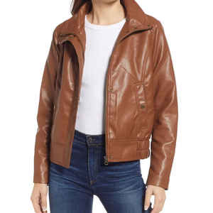 Chaqueta transpirable de cuero genuino para mujer, última moda 2025, chaqueta de cuero personalizada para mujer, chaquetas de mujer de alta calidad - Product Image 5