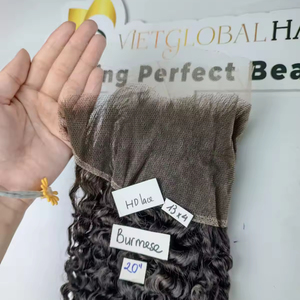 13x4 HD ลูกไม้หน้าผากพม่าหยิกสีธรรมชาติต่อผมมนุษย์จากโรงงานเวียดนาม - Product Image 6