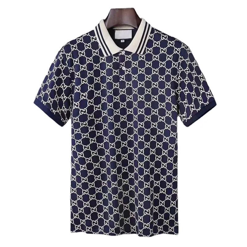Camisa polo masculina de manga curta com conforto de verão 2024, camiseta bordada 100% algodão piquê, logotipo personalizado OEM, roupa de golfe