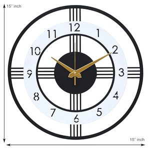 Reloj de pared de Metal de estilo antiguo, reloj silencioso redondo decorativo de hierro Vintage para decoración de pared de oficina y cafetería - Product Image 2
