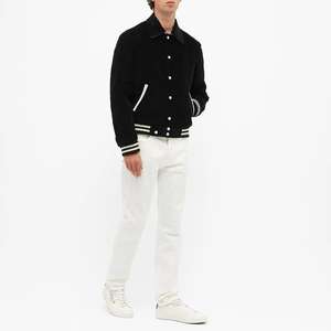 Blouson universitaire brodé en laine pour homme, style urbain, avec manches en cuir, personnalisable, collection Hiver 2026 – Meilleures ventes - Product Image 2