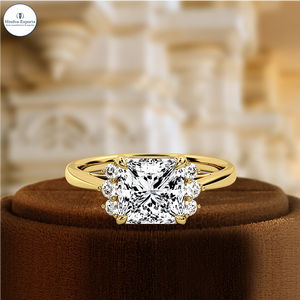 Anillo de Compromiso con Diamante Cultivado en Laboratorio de 1 Quilate, Estilo Halo, Anillo de Boda, Anillo de Propuesta de Matrimonio, Anillo de Aniversario con Certificado IGI - Product Image 1