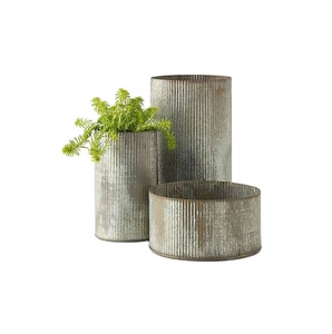Jardinera de aluminio con diseño martillado, macetas de suelo hechas de Material de alta calidad, rectangulares para exteriores - Product Image 1