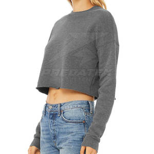 เสื้อครอปผ้าฝ้าย100% แขนยาวแห้งเร็วและเป็นมิตรต่อสิ่งแวดล้อมสำหรับผู้หญิง - Product Image 3