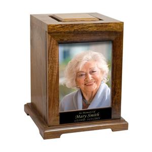 Urnas humanas de madera conmemorativas hechas a mano personalizadas de fábrica con diseño de foto disponibles a precio mayorista del exportador indio - Product Image 6