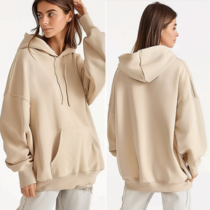 Nueva Sudadera con capucha para mujer Street Style Casual Oversize Color sólido con capucha Sudadera de mujer de gran tamaño personalizada - Product Image 2