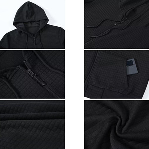 OEM Fabrication Personnalisée Hommes Zip-Up Hoodies pour Homme Chaud Polaire Zipper Veste Basics Coton Mélangé de Haute Qualité Sweat à Capuche Homme - Product Image 3