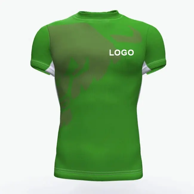 Camiseta de fútbol personalizada con logotipo y número bordado 2024 diseño verde camisetas de fútbol equipo de adultos camisetas de fútbol al por mayor
