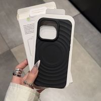 Luxe Magnétique TPU Silicone ultra Mince Antichoc Téléphone étui 3D Vague Motif Mobile Couverture pour iphone 16 Promax 16 Plus 15 14 13