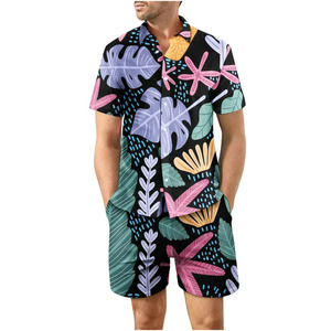 Ensembles chemise et short d'été pour hommes 100% Satin Made Summer Outwear Design personnalisé Ensembles courts en gros pour garçons - Product Image 1