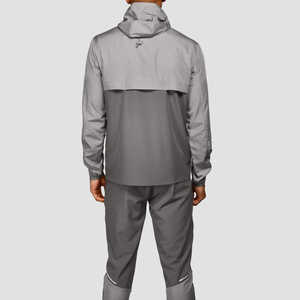 Logo personnalisé OEM Veste et pantalon coupe-vent en nylon blanc à capuche tissé pour l'hiver Ensemble deux pièces survêtement pour hommes - Product Image 3