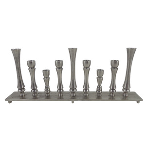 Bougeoir en métal décoratif pour la maison porte-bougie en nickel rugueux pour Noël et décoration de table - Product Image 1