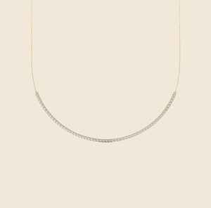 Collier de tennis en diamant de laboratoire de 6 ct en or blanc 14 carats fait à la main bijoux de mariage cadeau d'anniversaire - Product Image 4