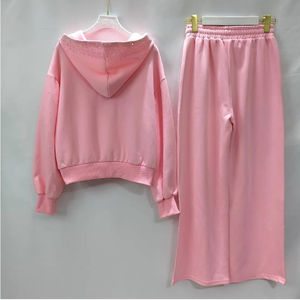 ชุดวอร์มผ้าฟลีซผ้าฝ้ายกันน้ำสำหรับผู้หญิงชุดวอร์มผ้า100% พลอยเทียมสำหรับฤดูหนาวดีไซน์สมบูรณ์แบบโลโก้/สีออกแบบได้ตามต้องการ - Product Image 3