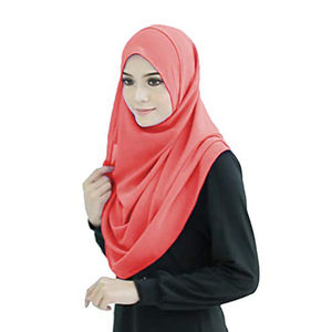 Écharpe Hijab plissé en mousseline de soie crêpe diamant de qualité supérieure de couleur unie et de luxe tendance personnalisée de haute qualité Écharpe en mousseline de soie unie pour femmes - Product Image 6