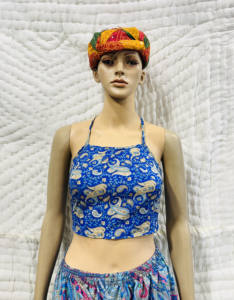 Good Quality <b>Sleeveless</b> Boho Top Party Sexy Hip Halter Top <b>Women</b> Silk Reversible Top - Product Image 4