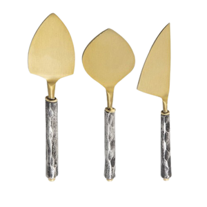 Cuchilla dorada para rebanar mantequilla, cuchillo para queso con mango, diseño moderno, vajilla hecha a mano, juego de queso, herramientas para queso - Product Image 3