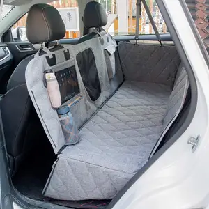 Pet Backseat Cover Waterproof Nonslip Multiple Pockets Dog Hammock Pet Car Seat Dog Car Seat Cover With Mesh Window