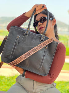 New Arrival Real Cowhide Fur <b>Tote</b> <b>Bag</b> Stylish Leather Purse Hair on Hide Carving Hand <b>Tooled</b> <b>Bags</b> for Women's Multi Use - Product Image 5