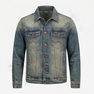 Veste en jean décontractée d'hiver de qualité supérieure, personnalisable, nouvelle collection, qualité durable, col montant réversible, logo personnalisé sur le devant, meilleur prix - Product Image 1