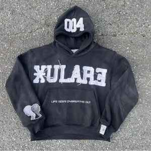 Sudadera Extra Grande de Estilo Vintage, Sudadera con Capucha Lavada al Ácido para Hombres, Mujeres y Parejas - Product Image 1