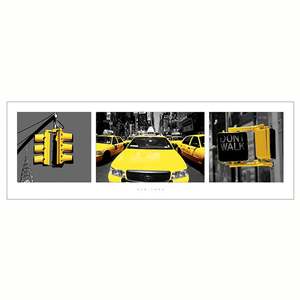 Affiche de décoration murale en papier sur le thème des taxis jaunes de New York modernes - Product Image 1