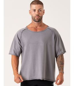 Camiseta de gimnasio de manga larga de gran tamaño para hombre de calidad superior con ajuste informal transpirable de tela de 260 gramos - Product Image 5