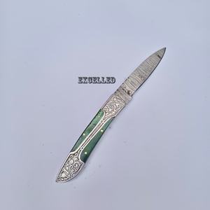 มีดพับดามัสกัสทำมือด้ามไม้ pakka ปรับแต่งได้หลากหลายใช้งานกลางแจ้งมีดตั้งแคมป์ - Product Image 5