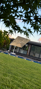 Parasol commercial d'extérieur carré en aluminium 300x300/8 mètres avec base en marbre et tissu acrylique, protection solaire - Product Image 6