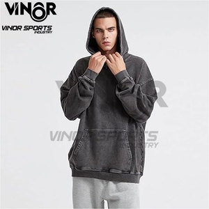 เสื้อฮู้ดฟอกสีกรดสำหรับผู้ชายเสื้อแนวสตรีทเสื้อสเวตเชิ้ตแบบกำหนดเองได้สำหรับทุกเพศแฟชั่นผ้าคอตตอน100% ลูกปัดฤดูร้อน - Product Image 3