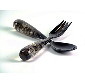 Utensilios para Ensalada de Resina y Cuerno Artesanales, Ecológicos, Aptos para Lavavajillas, Herramientas para Ensalada, Cocina Casera, Hechos en India - Product Image 6