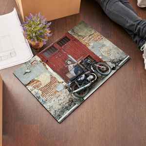 Alfombra de Lana con Estampado de Grafiti de Niño en Bicicleta, Alfombra de Retazos Abstracta con Respaldo de Látex, Alfombra Versátil para Decoración del Hogar, Alfombra Goblen - Product Image 5