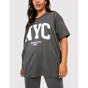 Women's Oversize 180 Grams Short Sleeve O-Neck <b>T</b>-<b>Shirt</b> <b>For</b> Women <b>Summer</b> <b>Ladies</b> Breathable Tee <b>Shirt</b> 100% Cotton Printed - Product Image 1