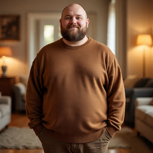 Ropa deportiva Loose Fit Tee Shirts Mens Casual Crew Neck Oversize Sweater Hombres Drop Shoulder Cotton Sweater Hombres - Product Image 3