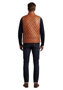 New Fashion Premium <b>Men</b> Genuine Leather Quilted Vest Sleeveless Zip Up Classic <b>Waistcoat</b> - Product Image 5