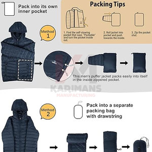 Fabricant OEM Vestes légères à capuche pour hommes Manteau chaud et résistant à l'eau avec conception personnalisée, sérigraphie - Product Image 3