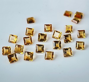 Citrino Natural Corte Cuadrado 9mm Facetado-Citrino Suelto Corte Cuadrado Piedra Preciosa Calidad Superior - Product Image 5