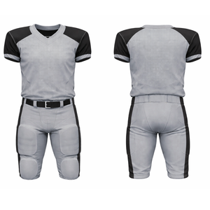 Uniforme de Fútbol Americano Profesional Plateado y Negro, Jersey de Alto Rendimiento con Contraste en los Hombros y Pantalones Acolchados para el Juego - Product Image 3