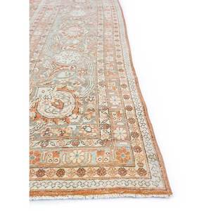 Alfombras de Lana Anudadas a Mano Aalam, Diseño Abstracto de Medallón Rojo Naranja, Patrones Rectangulares para el Hogar, 9x12-Pae-936, para Entrada, Sala de Estar, Pasillo - Product Image 4