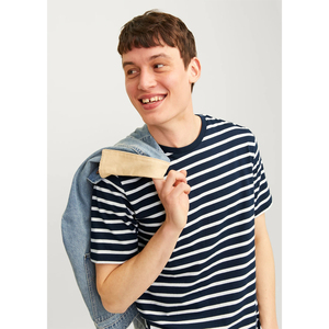 Camiseta Polo de Algodón para Hombre, Nueva Moda 2026, Camiseta de Manga Corta a Rayas, Camiseta Informal Cómoda de Manga Corta con Parches, OEM - Product Image 4