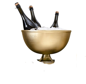 Unique <b>Stainless</b> <b>Steel</b> Champagne Ice Bowls With Base Round Shape <b>Wine</b> <b>Cooler</b> for Home Wedding Party Barware Use - Product Image 4
