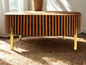 Consola con incrustaciones de hueso hechas a mano de primera calidad, mesa de centro de diseño moderno elegante con características ajustables para la escuela o hogares elegantes - Product Image 3