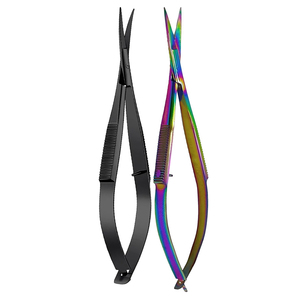 Micro tijeras de alta calidad, cuchillas afiladas y duraderas de Color negro y dorado, tijeras de resorte personalizadas de 2 piezas - Product Image 2