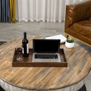 Ensemble de plateaux en bois de couleur beige douce avec forme rectangulaire et esthétique minimaliste idéal pour servir les invités - Product Image 6