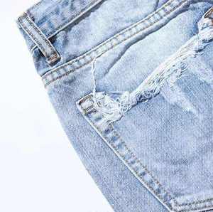 Nueva llegada de los hombres de cintura alta de mezclilla corta de alta calidad de Estilo Vintage tejido bordado de verano de alta calidad hecho en Pakistán - Product Image 2