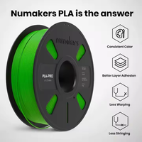 Numakers Best 1kg PLA Pro Vert Fluorescent 1.75mm Filament d'impression 3D 200C pour une impression lumineuse, vibrante et précise