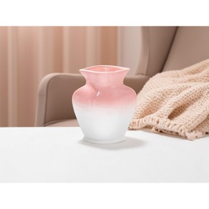 แจกันเซรามิกสีชมพูสีขาวเคลือบวินเทจที่ได้รับแรงบันดาลใจจากแจกันดอกไม้ที่เป็นมิตรกับสิ่งแวดล้อมสำหรับตกแต่งบ้านโต๊ะที่ทันสมัยสำหรับผู้หญิง - Product Image 1